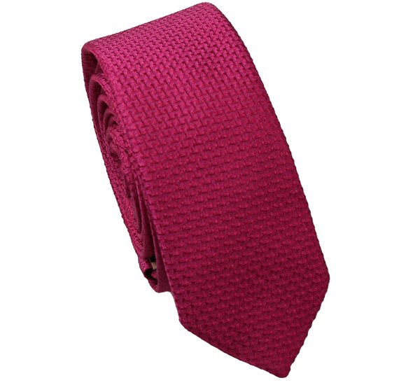 Magenta Brocade Silk Slim Tie