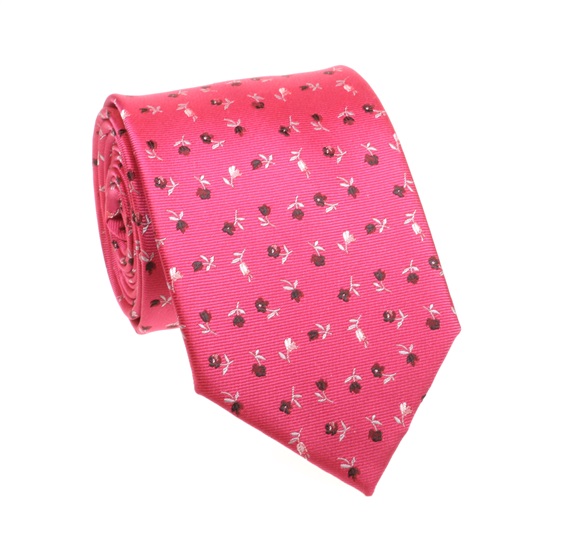Fuchsia with Flowers Tie