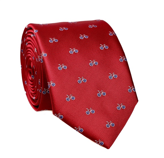 Garnet with Blue Bicycles Tie