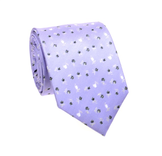 Mauve with Grey Flowers Tie
