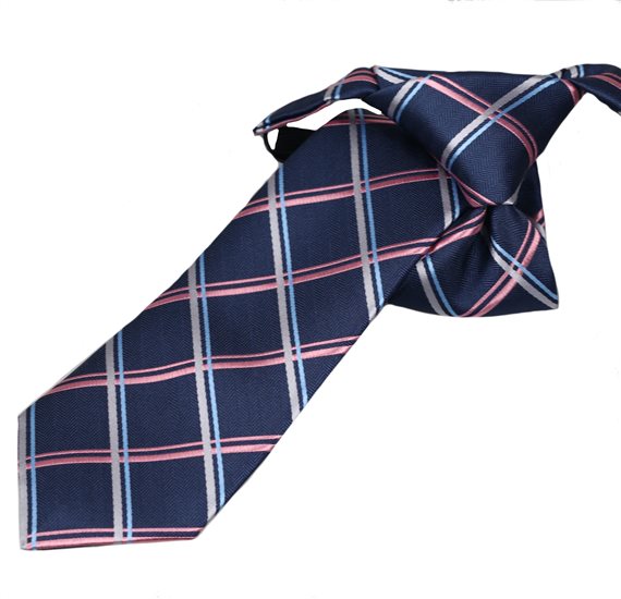 Boy's Blue with Pink Squares Tie
