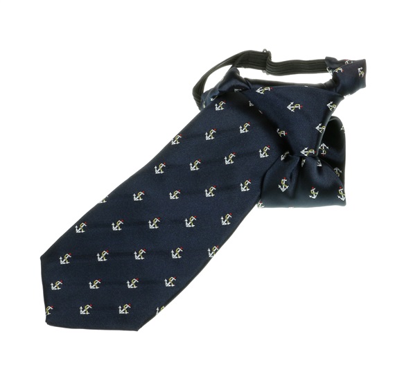 Boy's Deep Blue with Anchors Tie