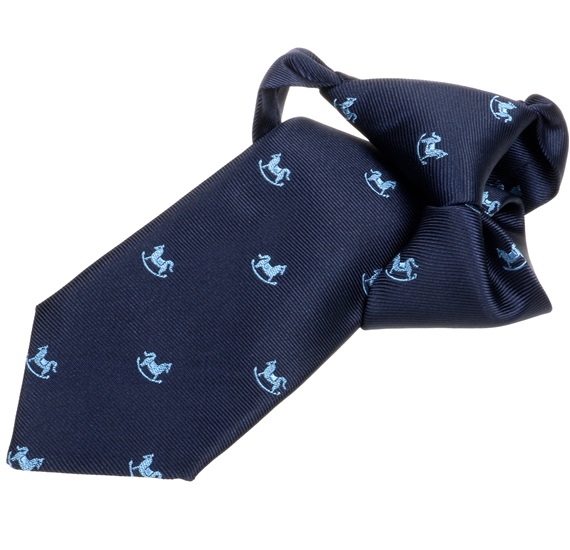 Boy's Navy Blue Tie Horses