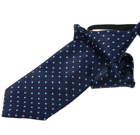 Boy's Navy Blue Tie with Dots
