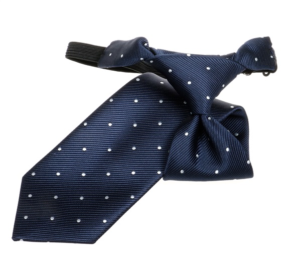 Boy's Navy Blue Tie with White Dots