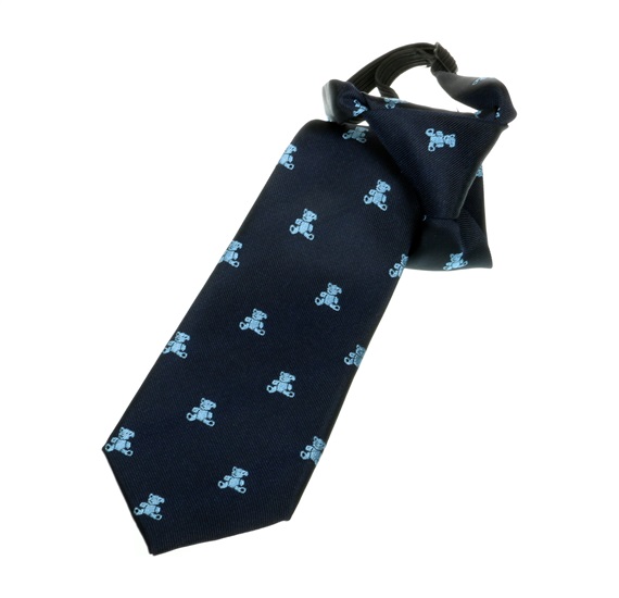 Boy's Deep Blue Teddy Bear Tie