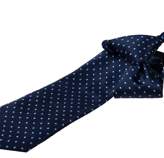 Boy's Dark Blue Doted Tie
