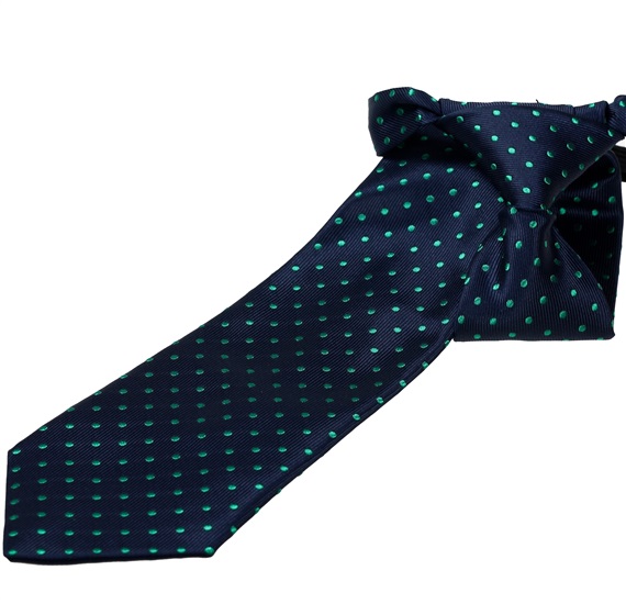 Boy's Dark Blue Dted Tie