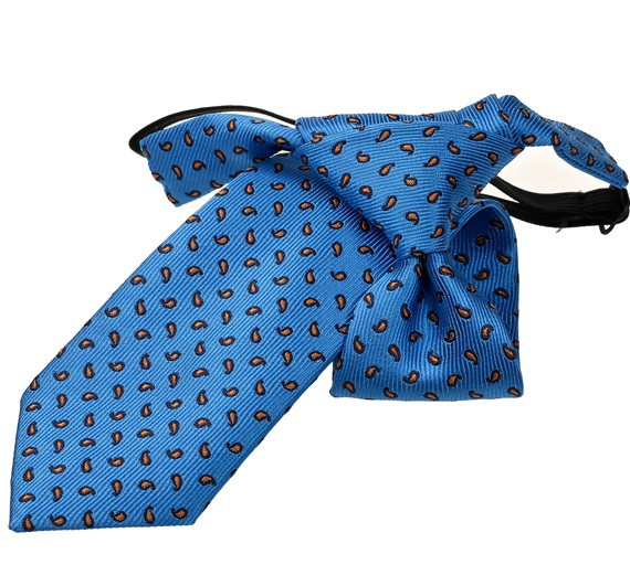 Boy's Royal Blue Tie with Paisley