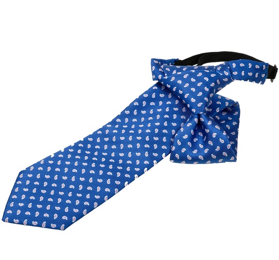 Royal Blue with Pink Paisley Boy's Tie