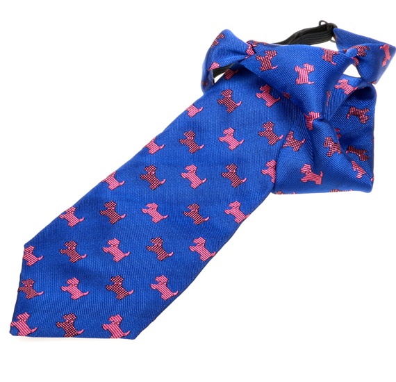 Boy's Royal Blue with Pink Schnauzer Tie