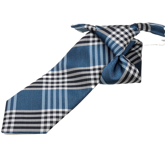 Boy's Black and Blue Checked Tie