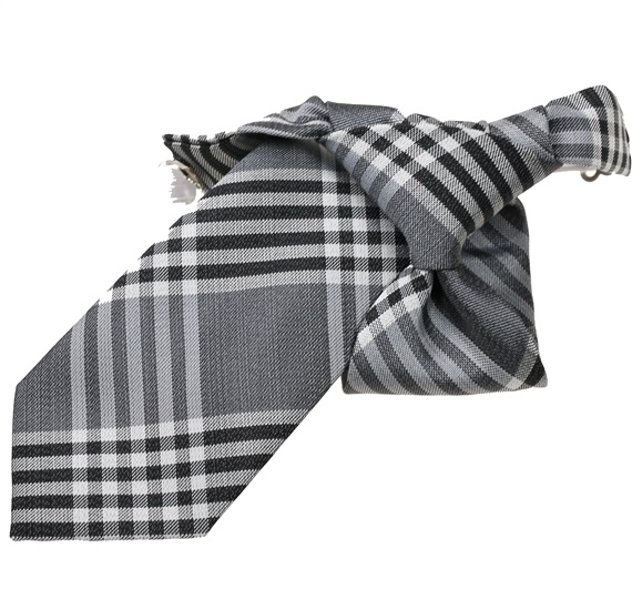 Boy's Tartan Black and Grey Tie