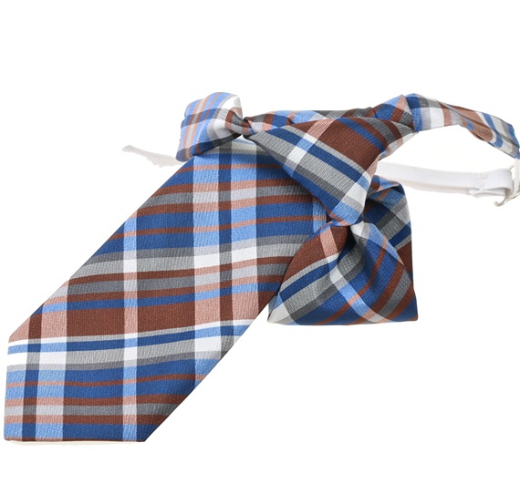 Boy's Tartan Brown Tie