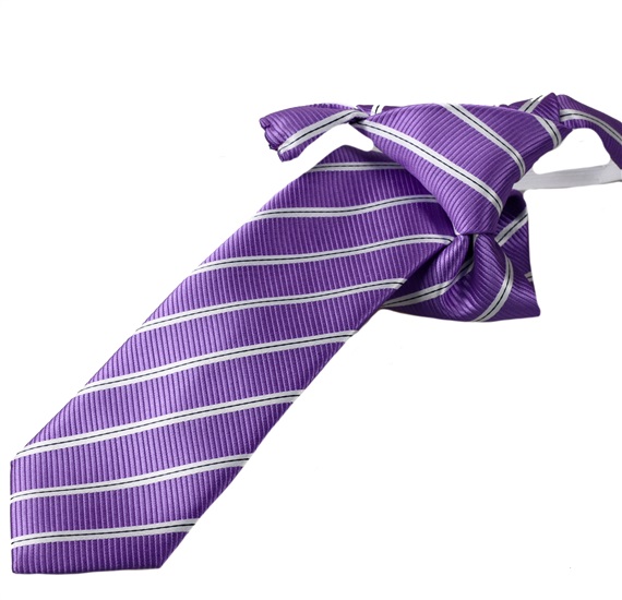 Boy's Purple Striped Tie