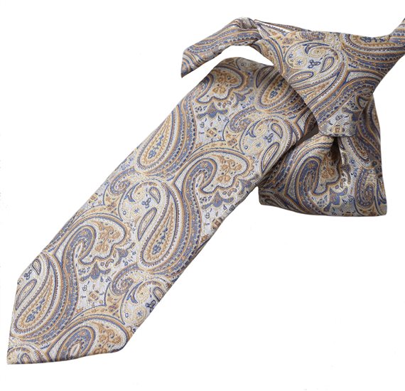 Boy's Ocher Paisley Tie