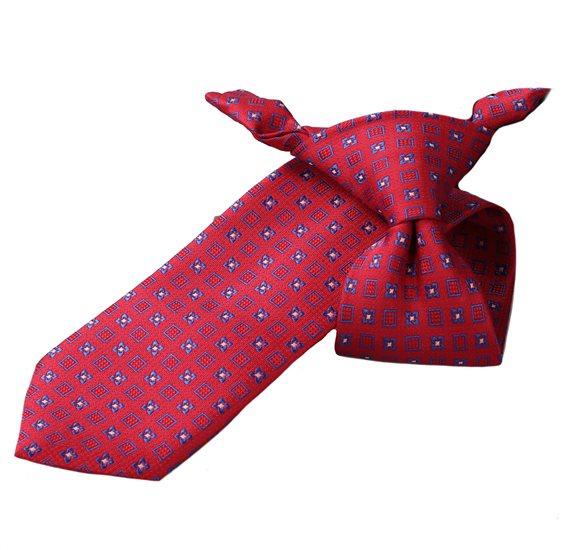 Boy's Red with Blue Clover Tie