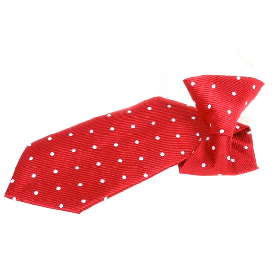 Boy's Red Silk Tie with Dots