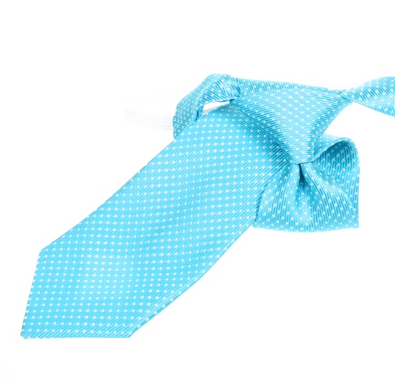 Boy's Turquoise Tie with White Dots