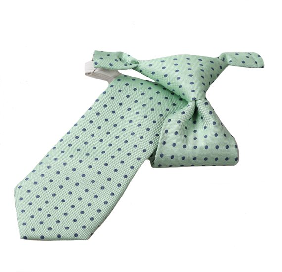 Boy's Polka Dots Green Tie