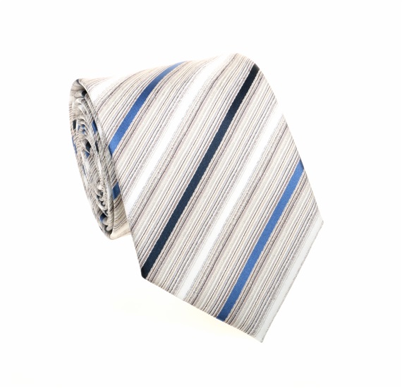 Sand and Blue Striped Tie