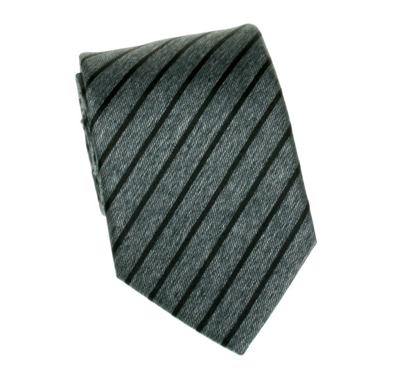 Dark Grey Striped Tie