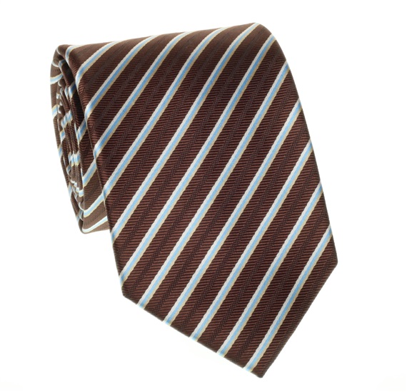 Brown and Blue Stripes Tie