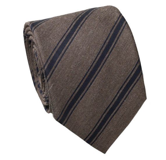 Blue and Brown Stripes Wool Tie