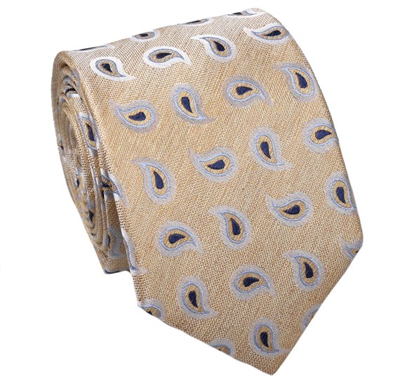 Yellow Paisley Silk Tie