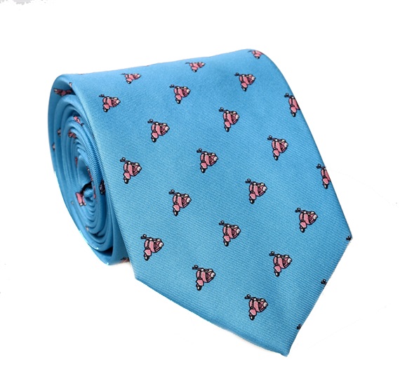 Turquoise With Scooters Silk Tie