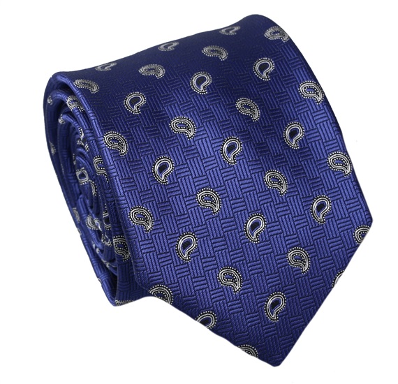 Royal Blue Paisley Natural Silk Tie