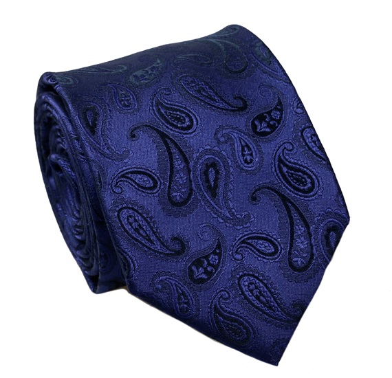 Blue Paisley Natural Silk Tie
