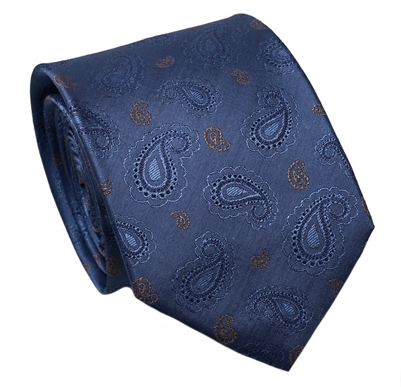Blue Paisley Natural Silk Tie