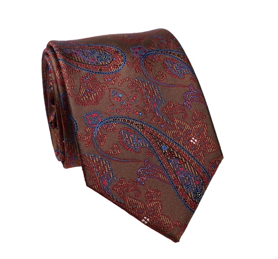 Terracotta Paisley Natural Silk Tie