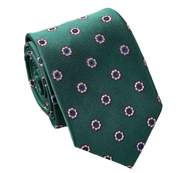Green Florence Design Natural Silk Tie