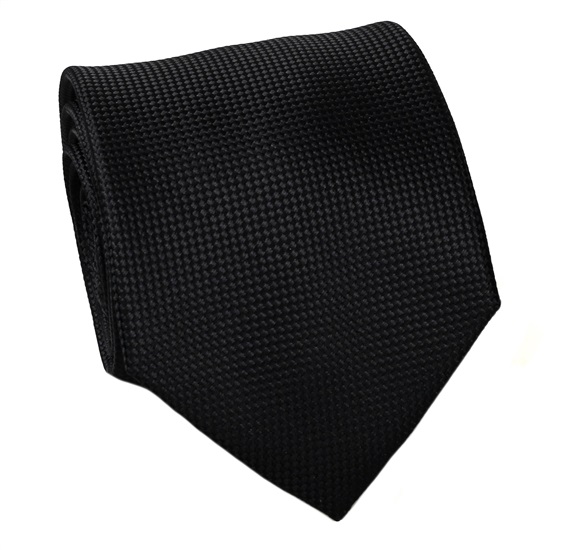 Black Natural Silk Tie and Pocket Square