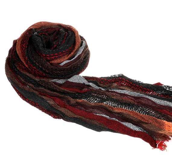 Garnet and Brown Stripes Foulard