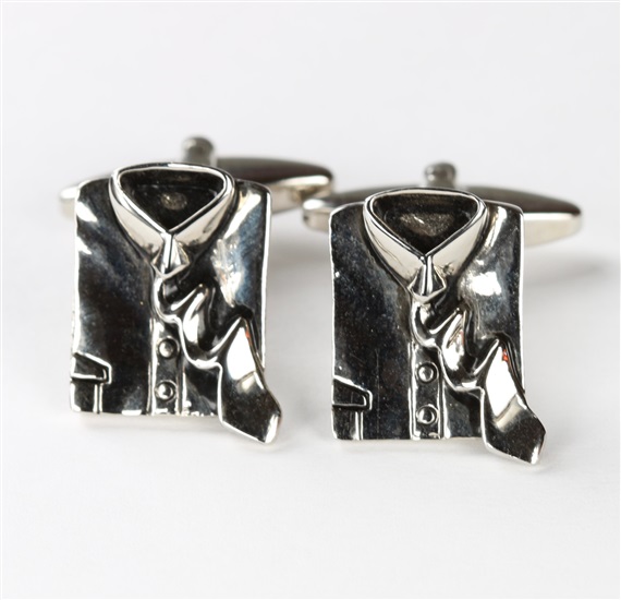 Shirt and Tie Metal Cufflinks