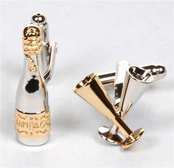 Champagne and Glass Cufflinks