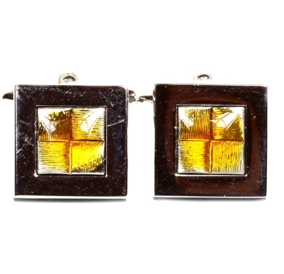Yellow Enamel Cufflinks