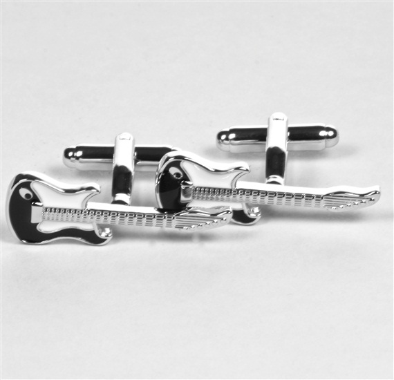 Black and White Guitar Cufflinks
