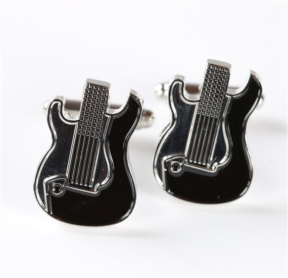 Black Electric Guitar Cufflinks