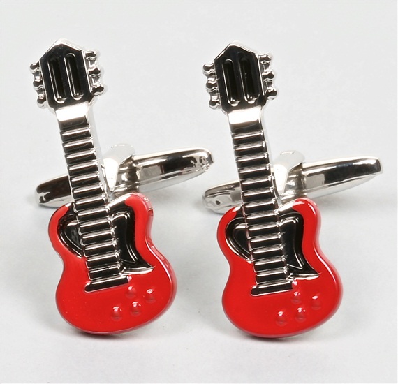 Red Guitar Cufflinks