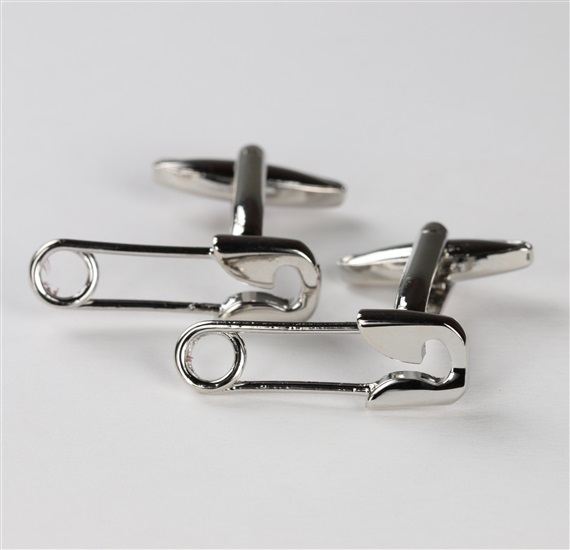 Safety Pin Metal Cufflinks