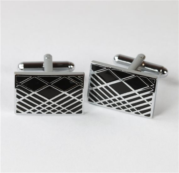 Black Checked Cufflinks