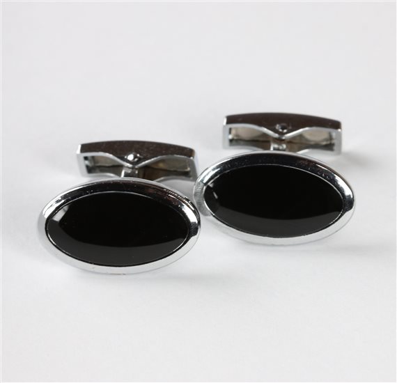Oval Black Cufflinks