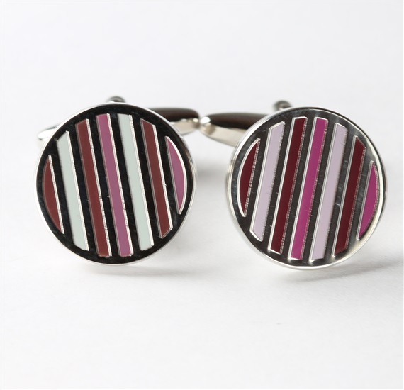 Pink Stripes Cufflinks