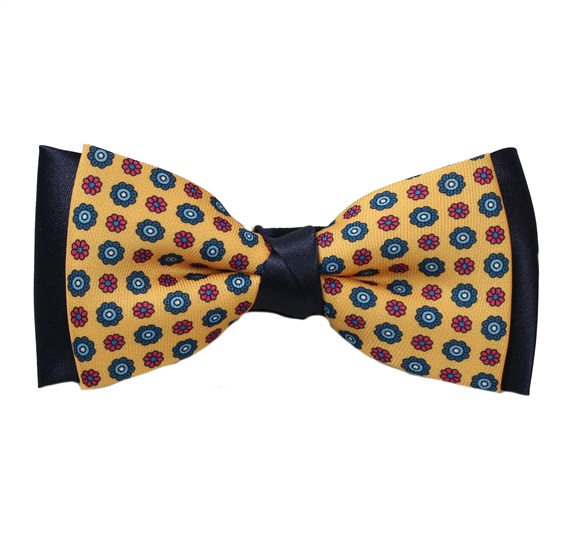 Yellow Bow Tie with Flowers