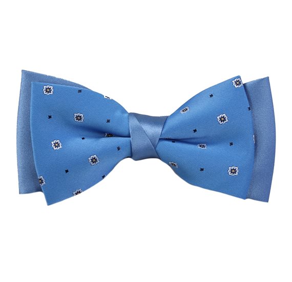 Light Blue Bow Tie with Design