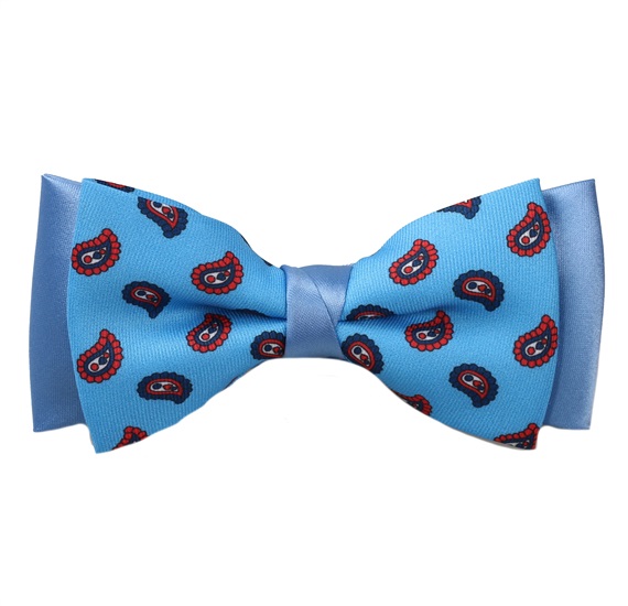 Sky Blue Paisley Bow Tie